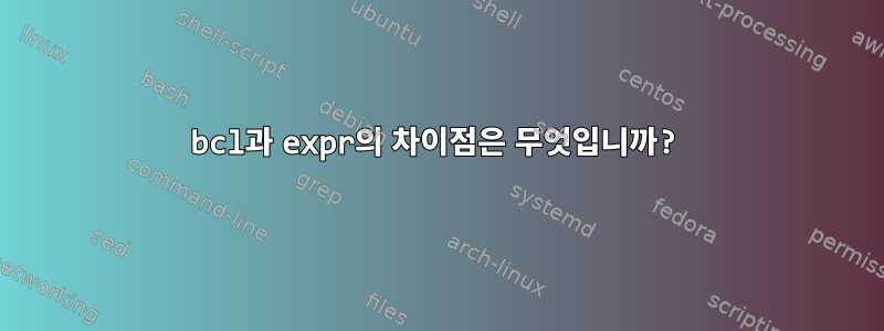 bcl과 expr의 차이점은 무엇입니까?