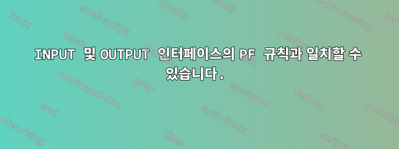 INPUT 및 OUTPUT 인터페이스의 PF 규칙과 일치할 수 있습니다.