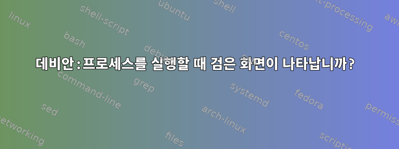 데비안:프로세스를 실행할 때 검은 화면이 나타납니까?