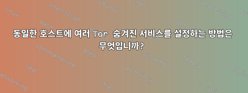 동일한 호스트에 여러 Tor 숨겨진 서비스를 설정하는 방법은 무엇입니까?