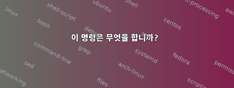 이 명령은 무엇을 합니까?