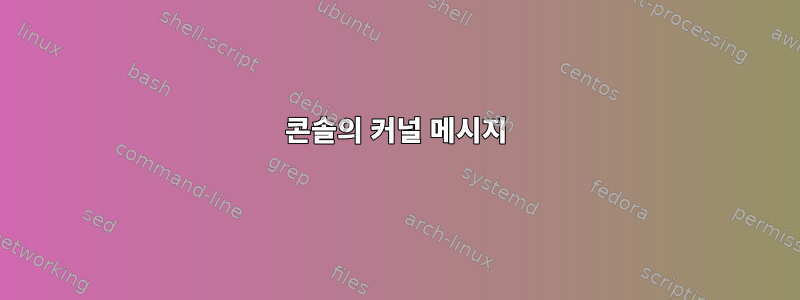 콘솔의 커널 메시지