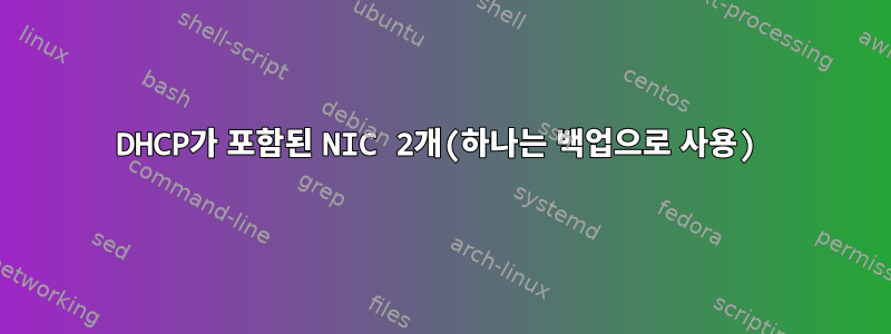 DHCP가 포함된 NIC 2개(하나는 백업으로 사용)