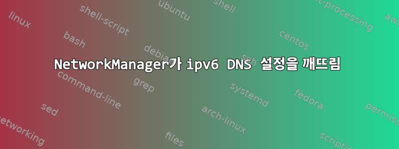 NetworkManager가 ipv6 DNS 설정을 깨뜨림