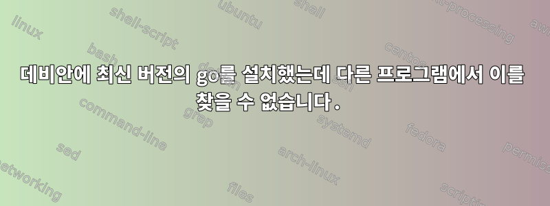 데비안에 최신 버전의 go를 설치했는데 다른 프로그램에서 이를 찾을 수 없습니다.