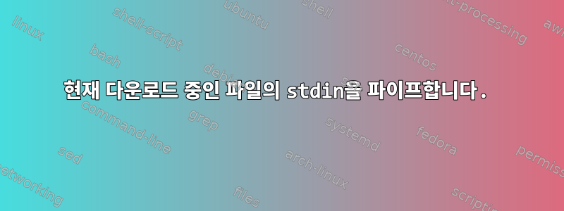 현재 다운로드 중인 파일의 stdin을 파이프합니다.