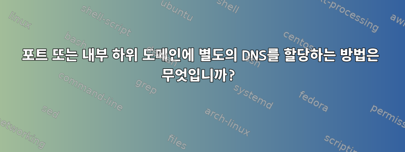 포트 또는 내부 하위 도메인에 별도의 DNS를 할당하는 방법은 무엇입니까?