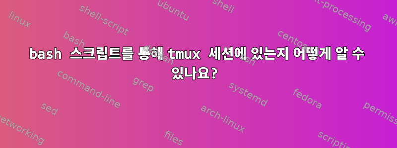 bash 스크립트를 통해 tmux 세션에 있는지 어떻게 알 수 있나요?