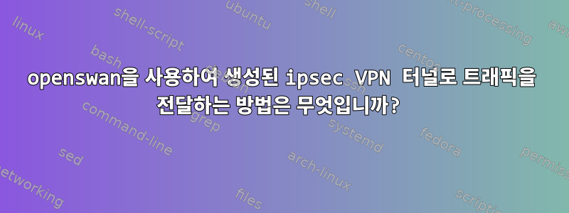 openswan을 사용하여 생성된 ipsec VPN 터널로 트래픽을 전달하는 방법은 무엇입니까?