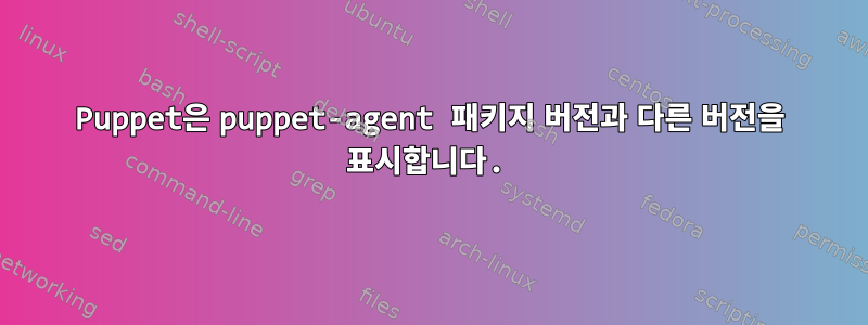 Puppet은 puppet-agent 패키지 버전과 다른 버전을 표시합니다.