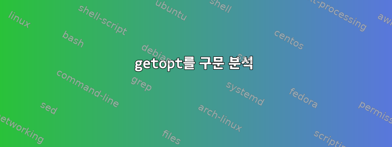 getopt를 구문 분석