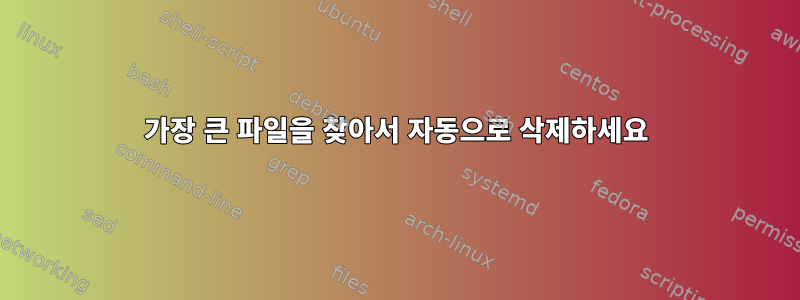 가장 큰 파일을 찾아서 자동으로 삭제하세요