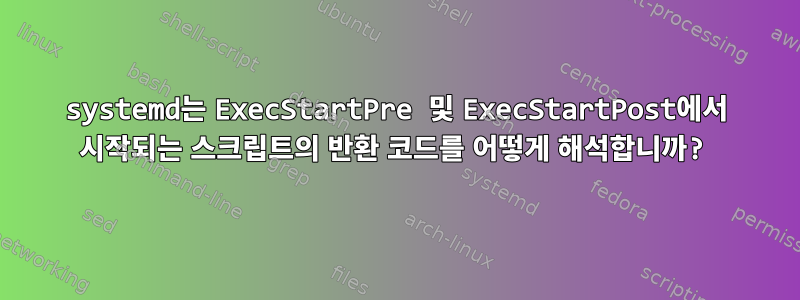 systemd는 ExecStartPre 및 ExecStartPost에서 시작되는 스크립트의 반환 코드를 어떻게 해석합니까?