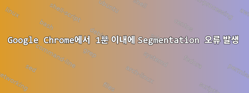 Google Chrome에서 1분 이내에 Segmentation 오류 발생