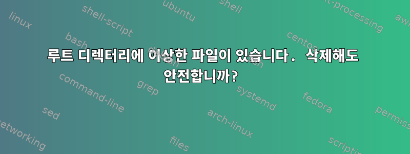 루트 디렉터리에 이상한 파일이 있습니다. 삭제해도 안전합니까?