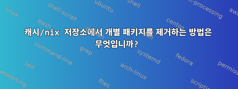 캐시/nix 저장소에서 개별 패키지를 제거하는 방법은 무엇입니까?