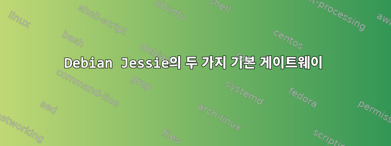 Debian Jessie의 두 가지 기본 게이트웨이