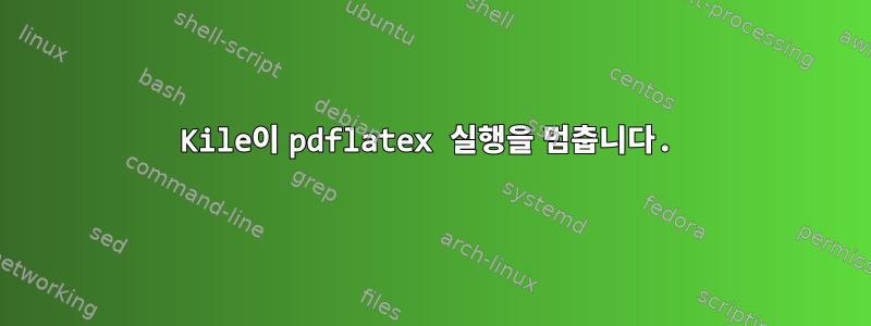 Kile이 pdflatex 실행을 멈춥니다.