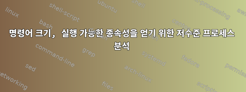 명령어 크기, 실행 가능한 종속성을 얻기 위한 저수준 프로세스 분석