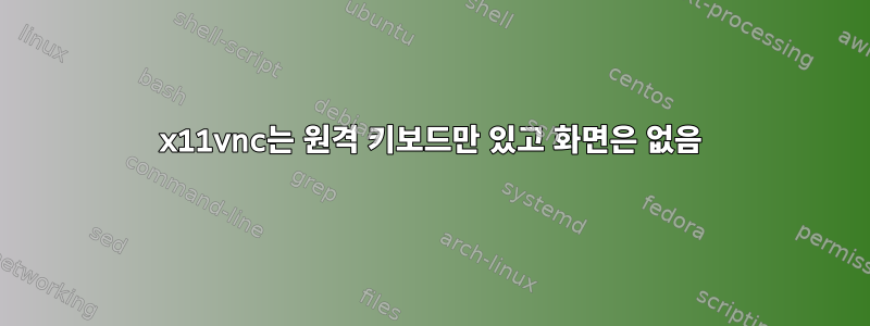 x11vnc는 원격 키보드만 있고 화면은 없음