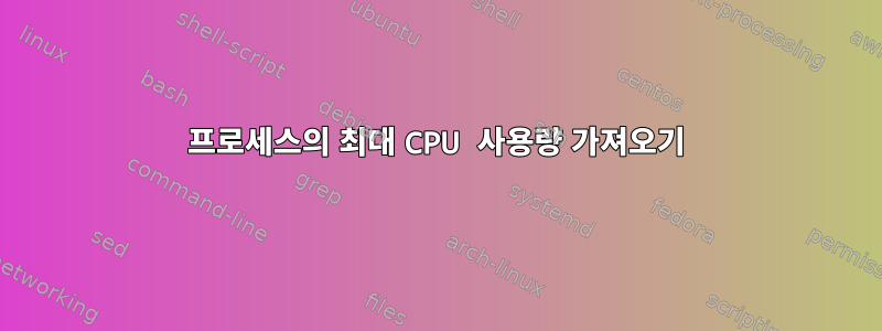 프로세스의 최대 CPU 사용량 가져오기