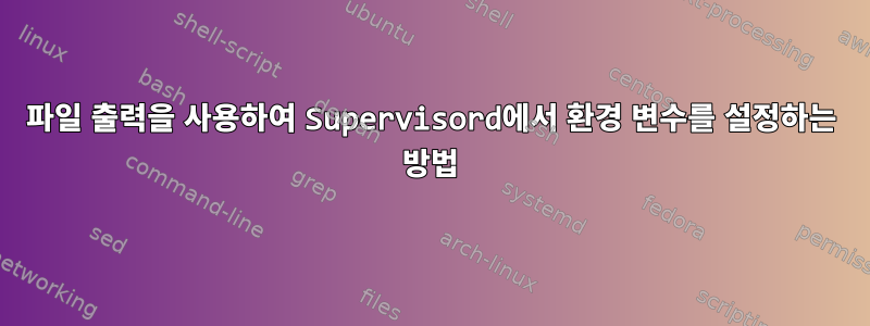 파일 출력을 사용하여 Supervisord에서 환경 변수를 설정하는 방법