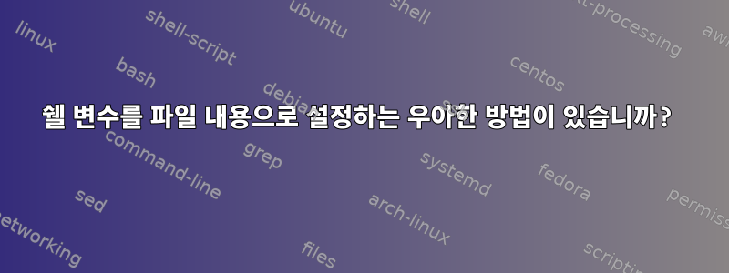 쉘 변수를 파일 내용으로 설정하는 우아한 방법이 있습니까?