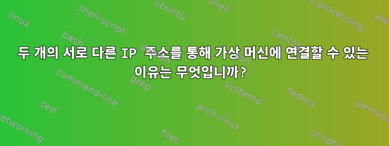 두 개의 서로 다른 IP 주소를 통해 가상 머신에 연결할 수 있는 이유는 무엇입니까?