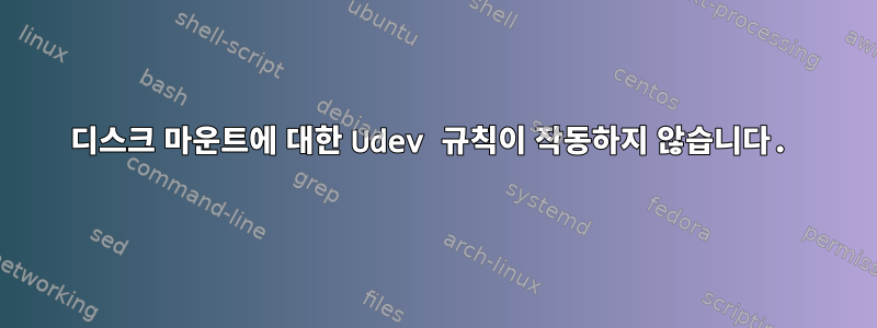 디스크 마운트에 대한 Udev 규칙이 작동하지 않습니다.