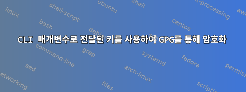 CLI 매개변수로 전달된 키를 사용하여 GPG를 통해 암호화