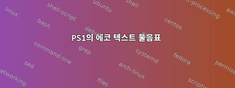 PS1의 에코 텍스트 물음표