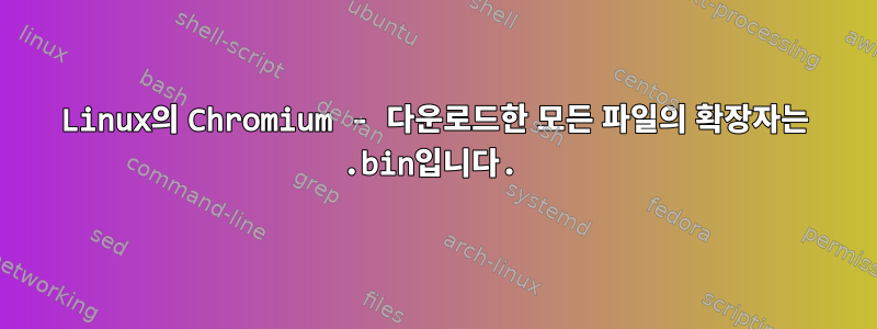 Linux의 Chromium - 다운로드한 모든 파일의 확장자는 .bin입니다.