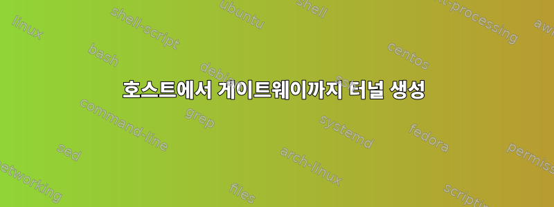 호스트에서 게이트웨이까지 터널 생성