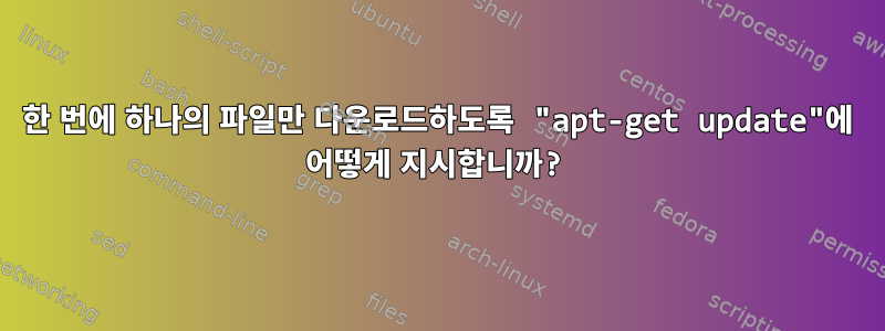 한 번에 하나의 파일만 다운로드하도록 "apt-get update"에 어떻게 지시합니까?