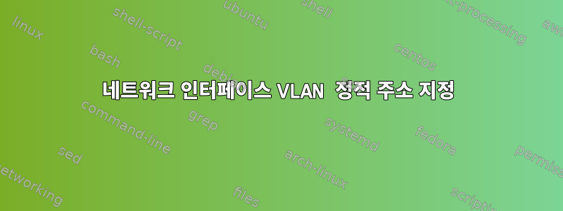 네트워크 인터페이스 VLAN 정적 주소 지정