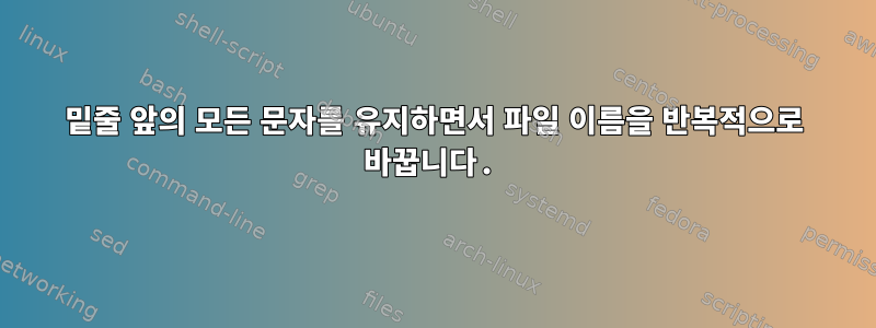 밑줄 앞의 모든 문자를 유지하면서 파일 이름을 반복적으로 바꿉니다.