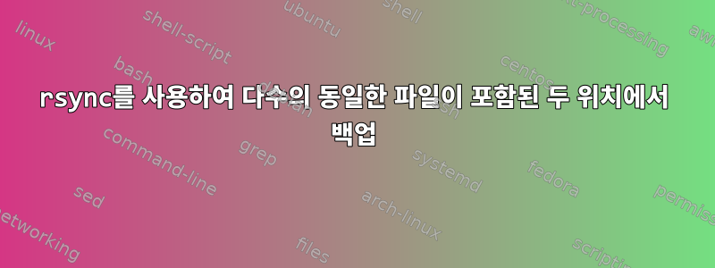 rsync를 사용하여 다수의 동일한 파일이 포함된 두 위치에서 백업