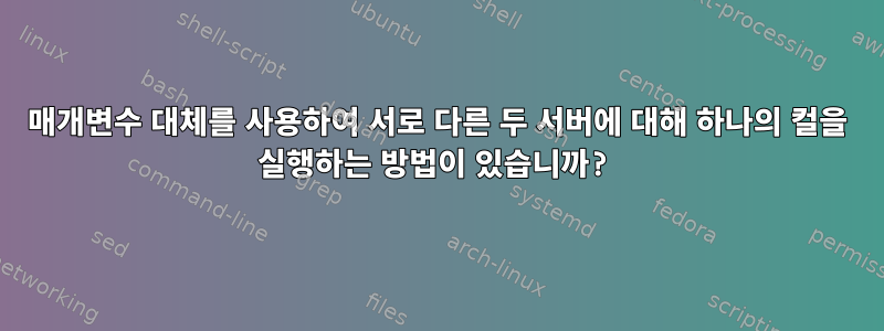 매개변수 대체를 사용하여 서로 다른 두 서버에 대해 하나의 컬을 실행하는 방법이 있습니까?