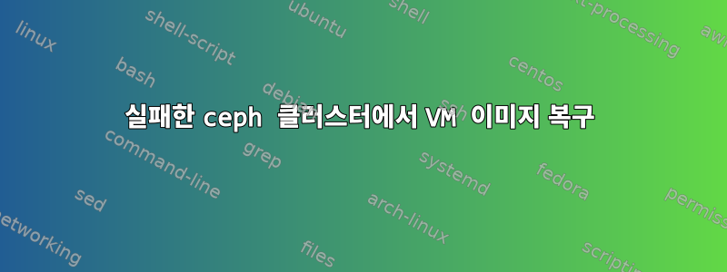 실패한 ceph 클러스터에서 VM 이미지 복구