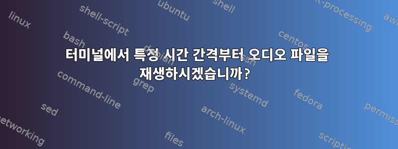 터미널에서 특정 시간 간격부터 오디오 파일을 재생하시겠습니까?