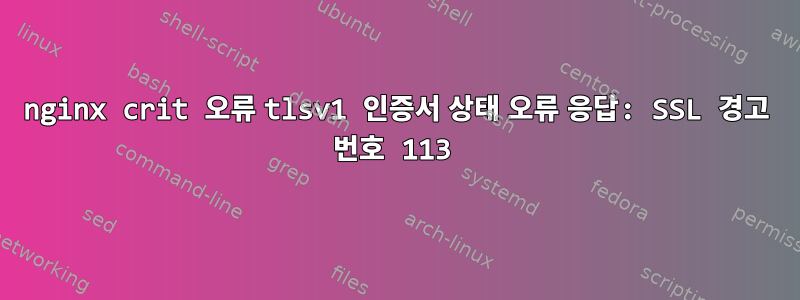 nginx crit 오류 tlsv1 인증서 상태 오류 응답: SSL 경고 번호 113