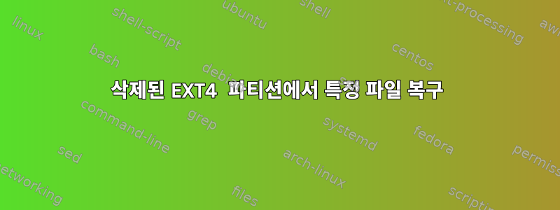 삭제된 EXT4 파티션에서 특정 파일 복구