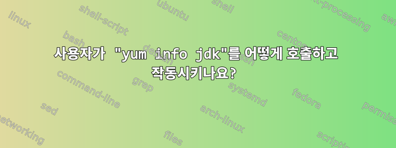 사용자가 "yum info jdk"를 어떻게 호출하고 작동시키나요?