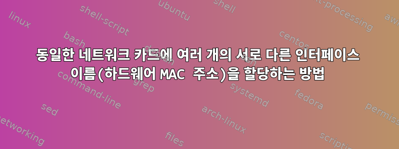 동일한 네트워크 카드에 여러 개의 서로 다른 인터페이스 이름(하드웨어 MAC 주소)을 할당하는 방법