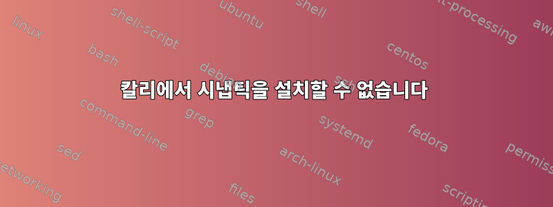 칼리에서 시냅틱을 설치할 수 없습니다