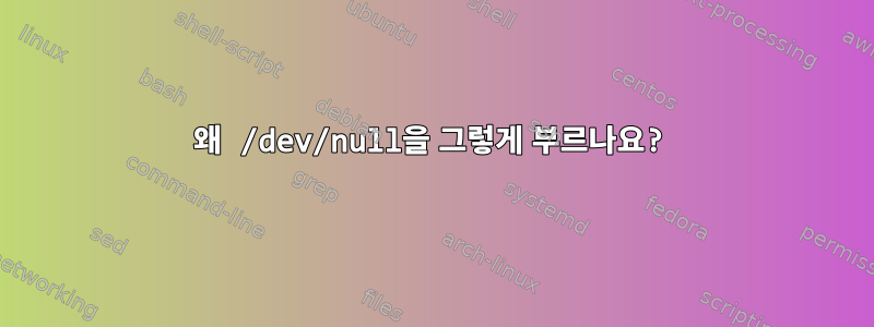 왜 /dev/null을 그렇게 부르나요?