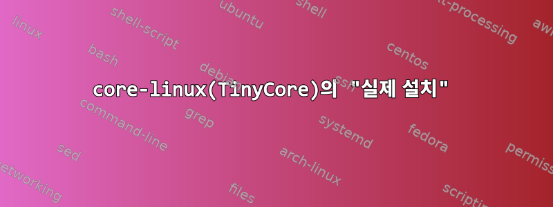 core-linux(TinyCore)의 "실제 설치"