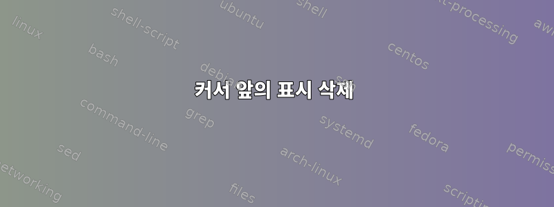 커서 앞의 표시 삭제