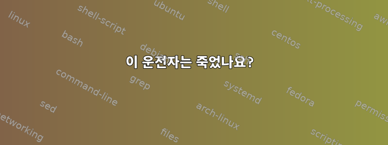 이 운전자는 죽었나요?