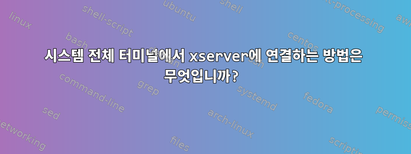 시스템 전체 터미널에서 xserver에 연결하는 방법은 무엇입니까?